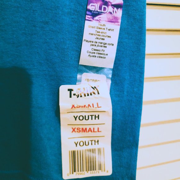 Beach Bum Youth T Shirt in Caribbean blue X Small Short Sleeve boy/girl - Picture 4 of 4